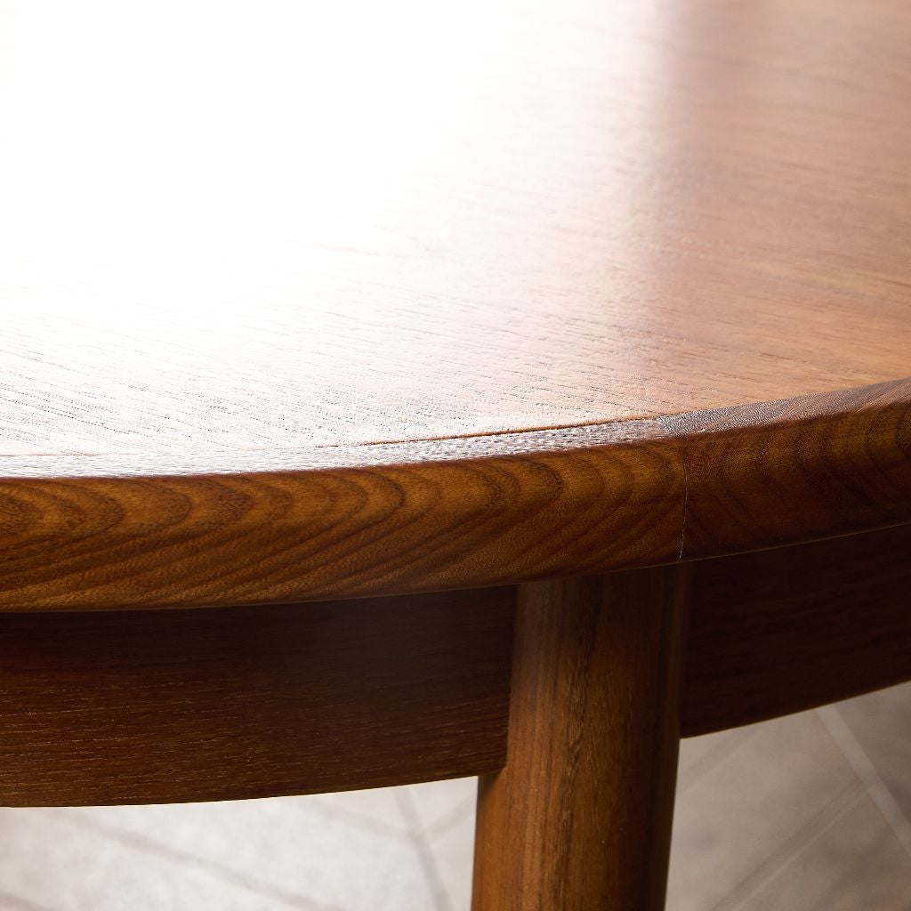 エクステンション ラウンド ダイニングテーブル 天板再塗装済み