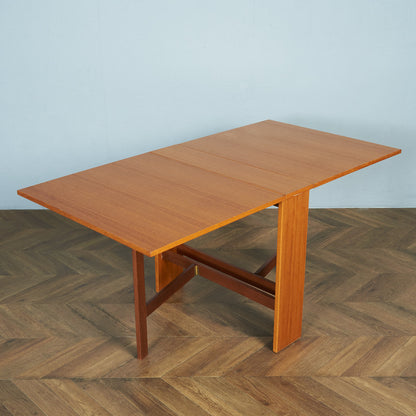 デンマーク Ansager Mobler ヴィンテージ ドロップリーフゲートレッグテーブル / ダイニングテーブル #83632