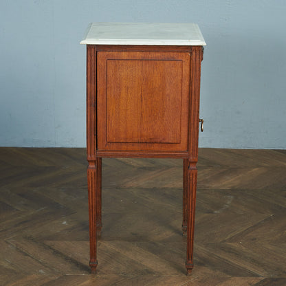 British antique marble top side cabinet #81710