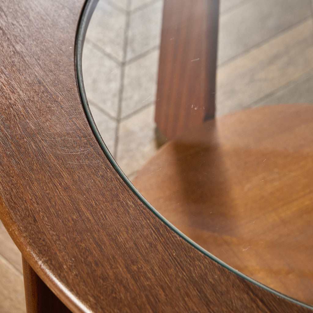 英国 ヴィンテージ ガラストップ コーヒーテーブル