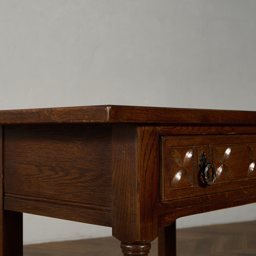 英国 クラシック オーク材 サイドテーブル