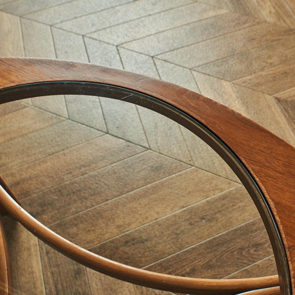 ヴィンテージ トライアングル ガラストップテーブル