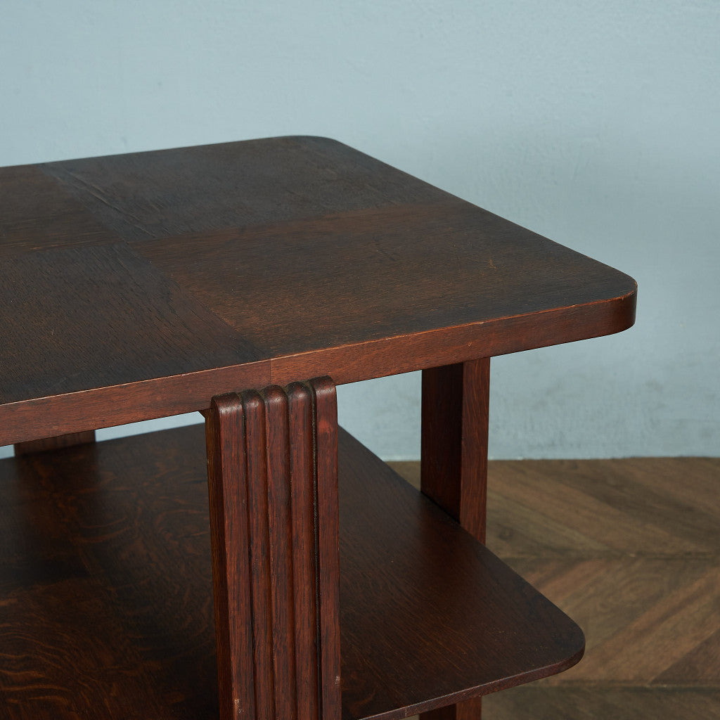 英国ヴィンテージ パーケットトップ サイドテーブル