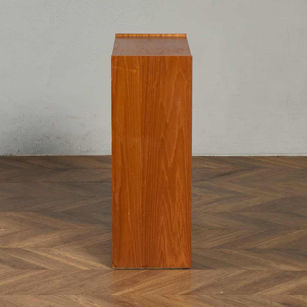 英国 ヴィンテージ ナロー ガラス ブックケース 食器棚