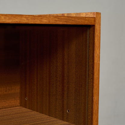 英国 ヴィンテージ ナロー ガラス ブックケース 食器棚