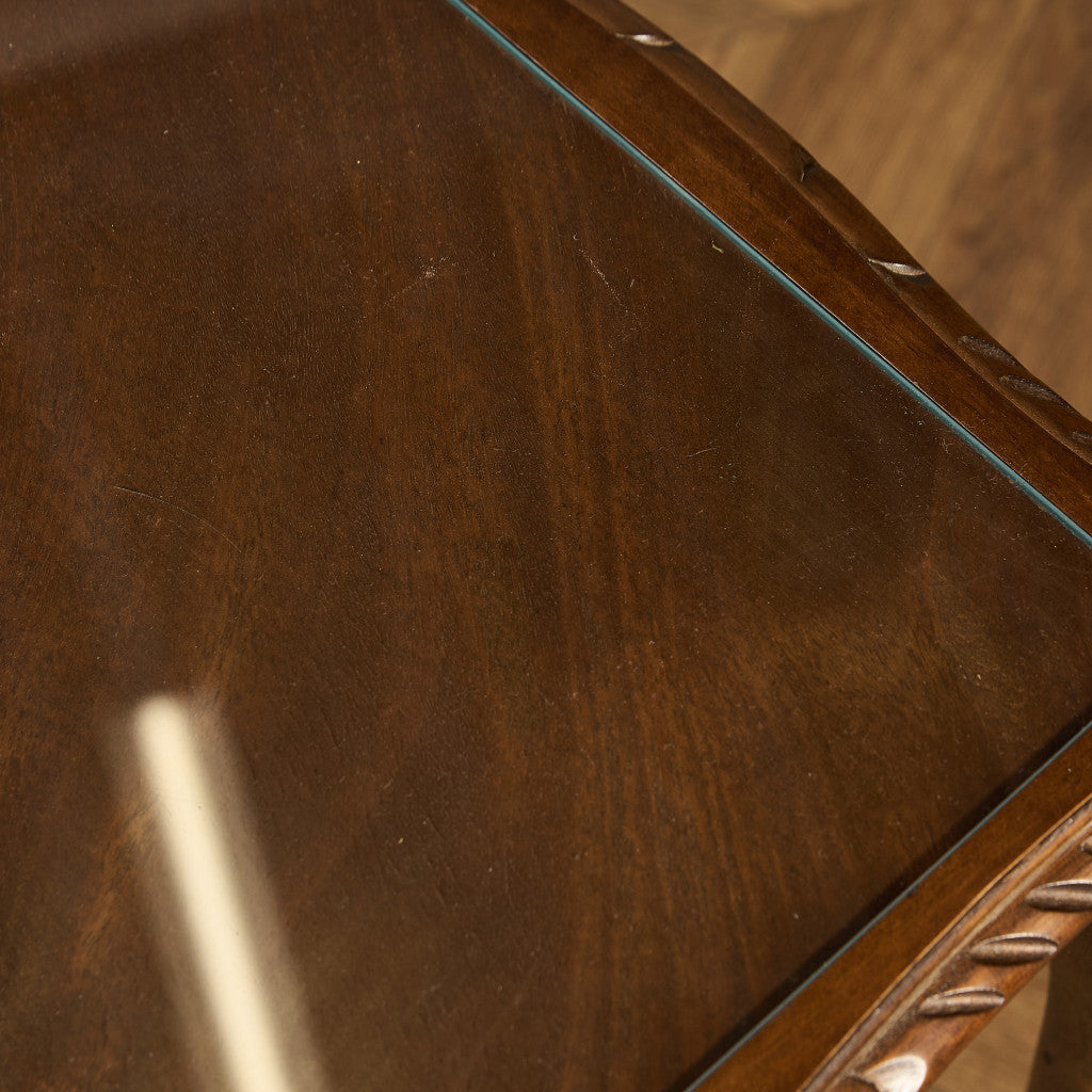 英国 クラシック ガラストップ ネストテーブル