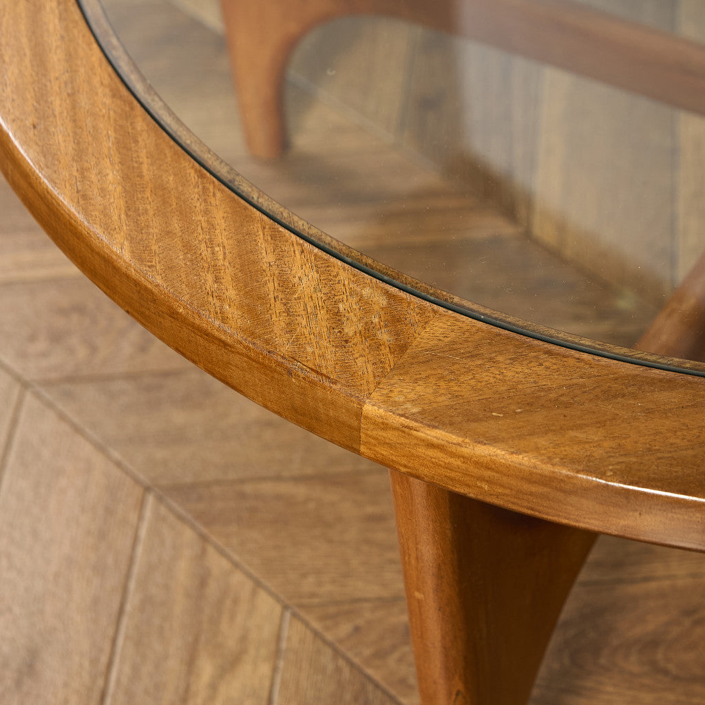 ガラストップ ラウンドコーヒーテーブル