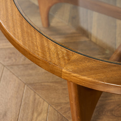 ガラストップ ラウンドコーヒーテーブル