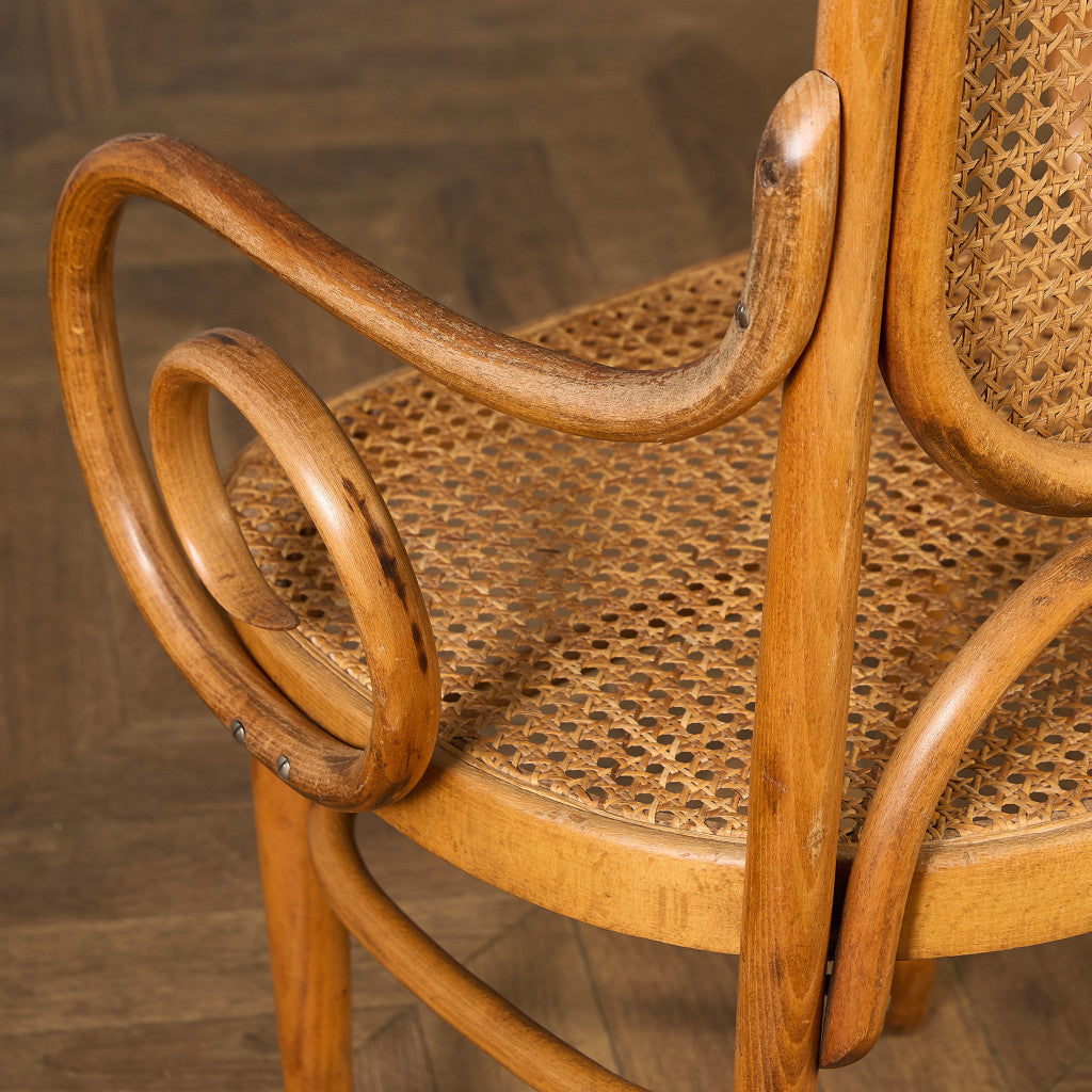 籐張り ベントウッドアームチェア (207) ダイニングチェア