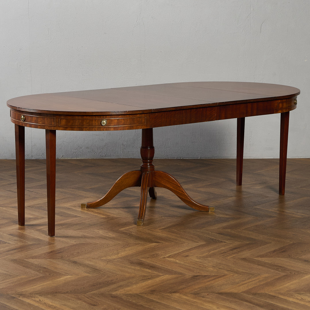 英国 クラシック エクステンション ラウンド ロング ダイニングテーブル