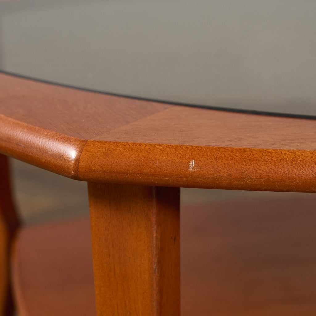 英国 ヴィンテージ スモーク ガラストップ コーヒーテーブル センターテーブル