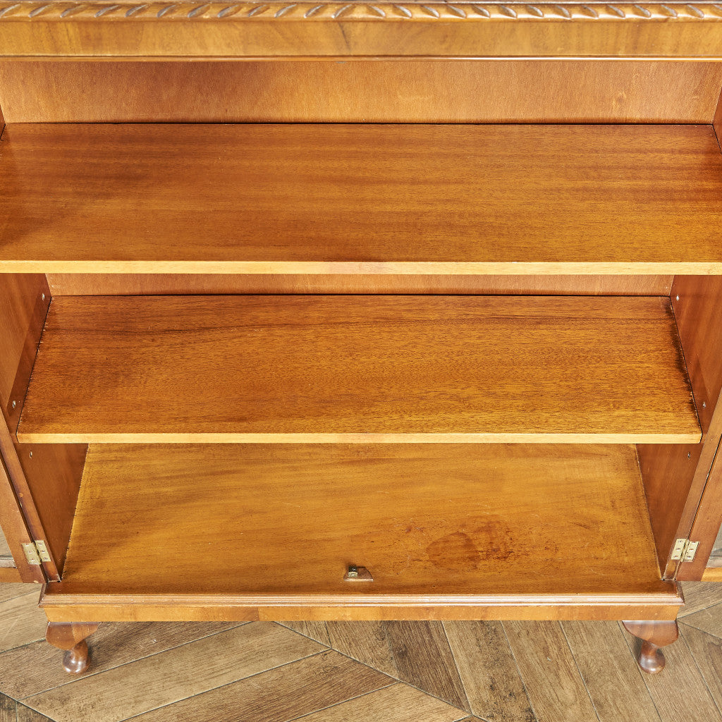 英国クラシック ウォールナット材 ブックケース / 食器棚