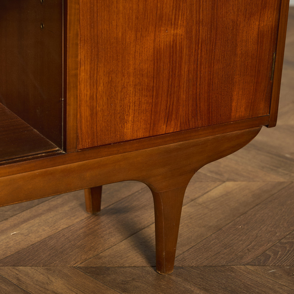 英国 ヴィンテージ ナロー ガラス ブックケース