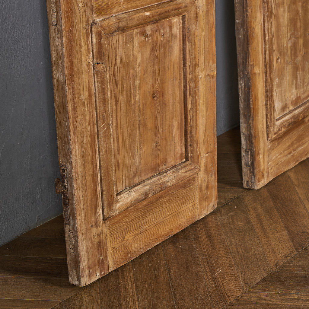 英国 アンティーク 両開き 鉄格子 ウッド ドア 2点セット