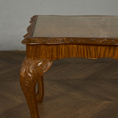 英国 クラシック ガラストップ センターテーブル #86977