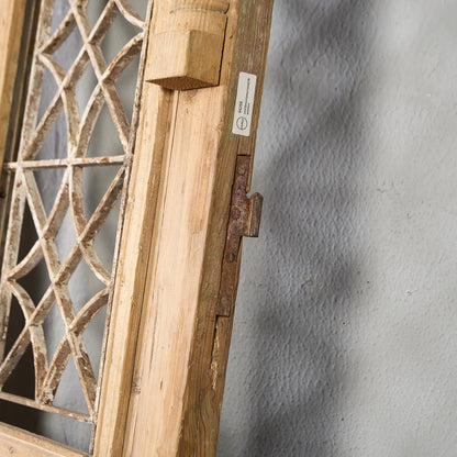 英国 アンティーク 両開き 鉄格子 ウッド ドア 2点セット