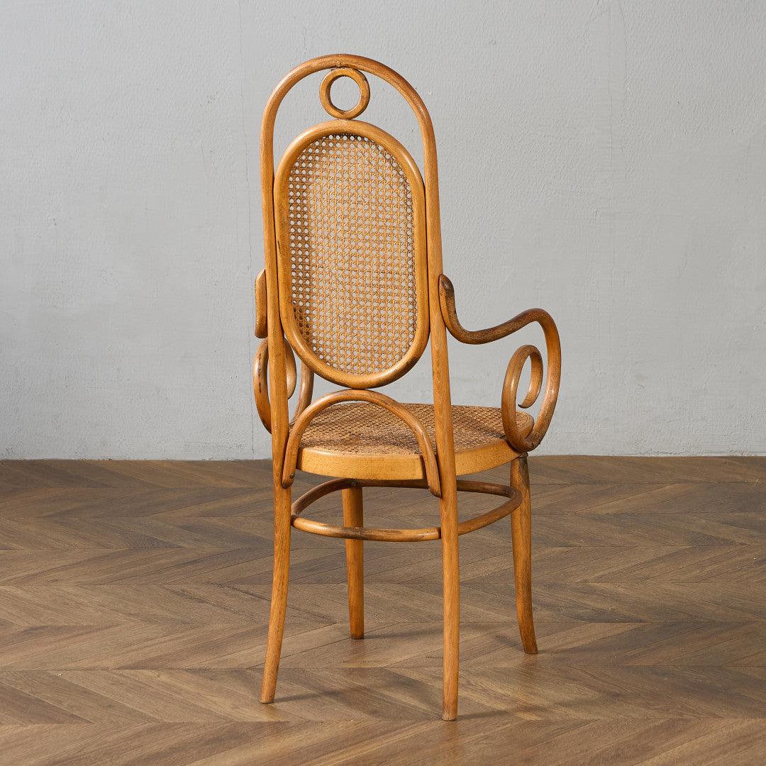 籐張り ベントウッドアームチェア (207) ダイニングチェア