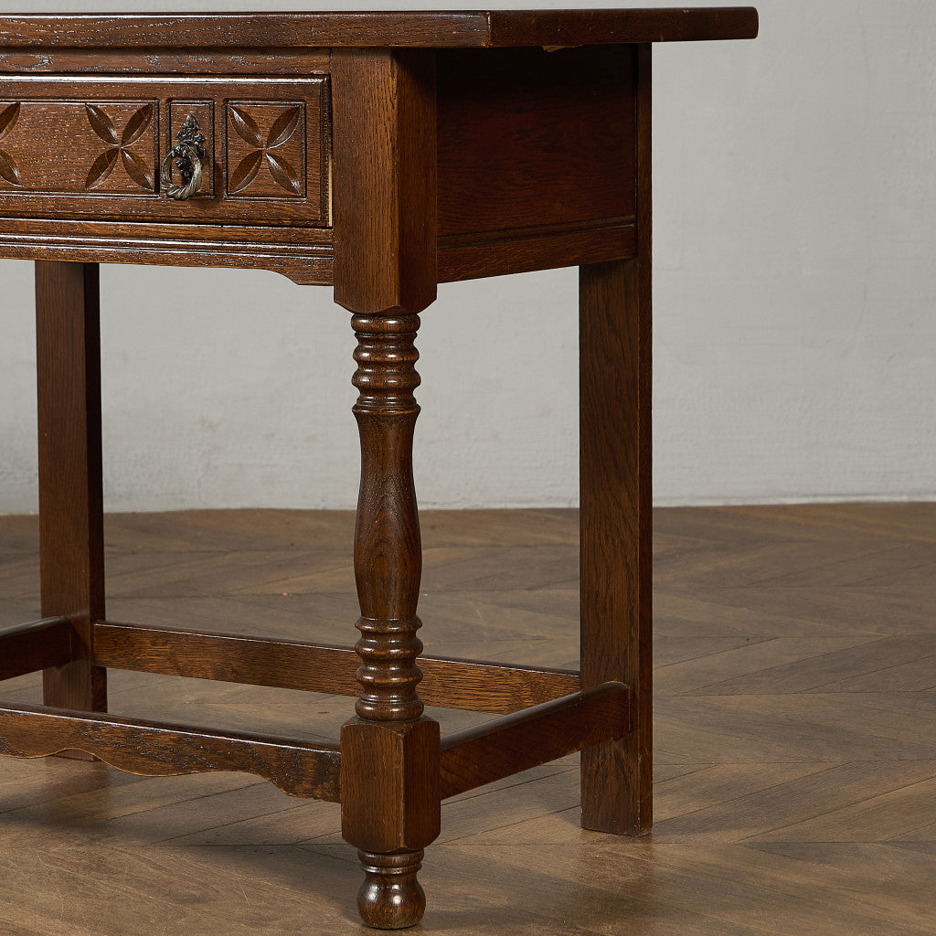 ヴィンテージ　スペイン製　サイドテーブル 英国 クラシック オーク材 サイドテーブル #97113 – camori