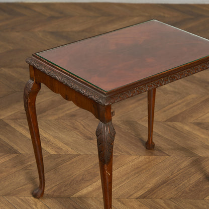 英国 クラシック ガラストップ ネストテーブル