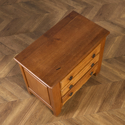 英国 クラシック オーク材 3段 チェスト