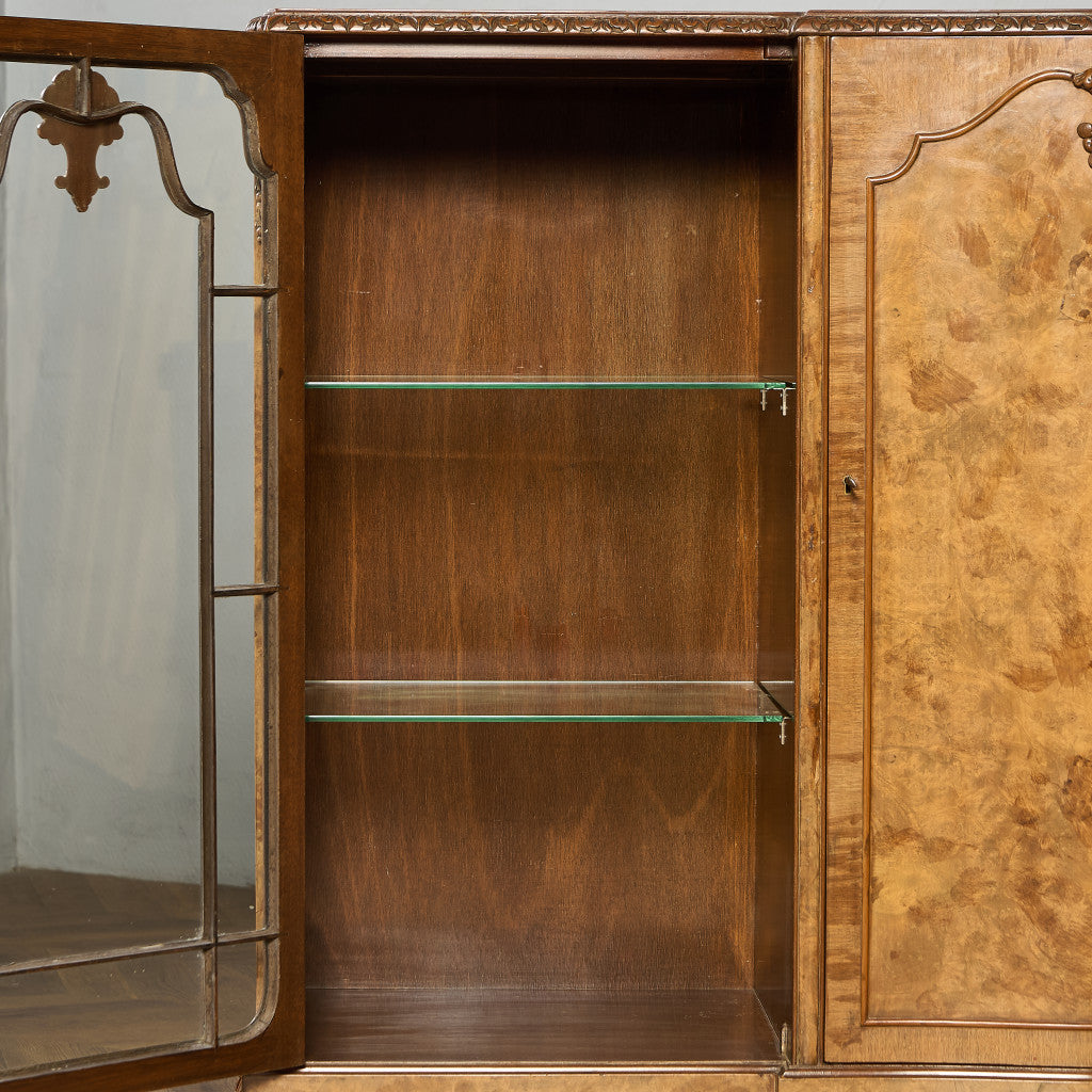 英国 クラシック ウォールナット ブックケース 食器棚