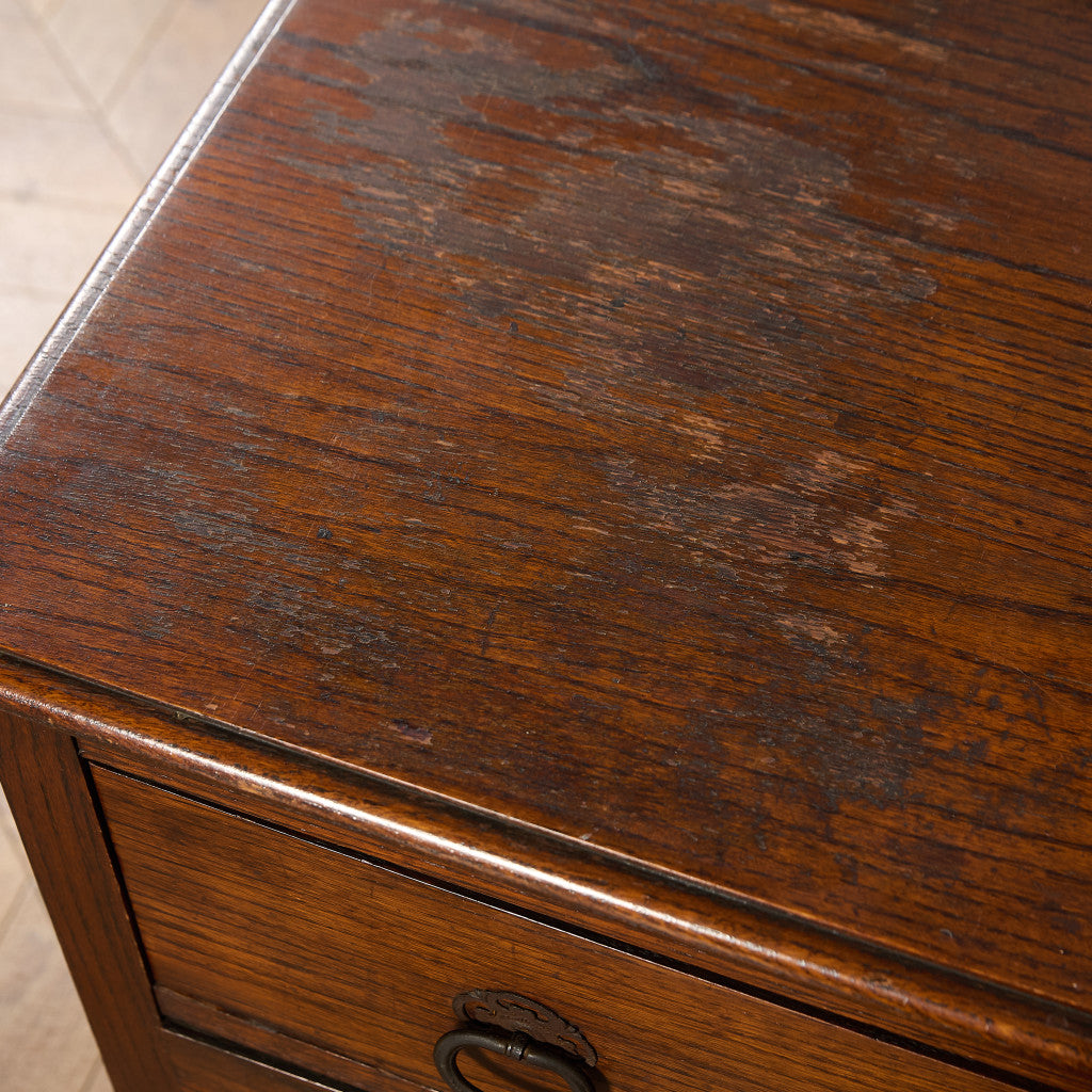 英国 クラシック オーク材 3段チェスト