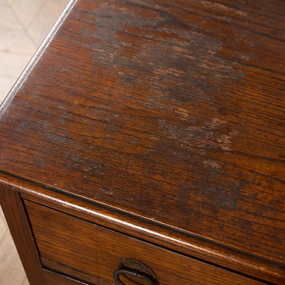 英国 クラシック オーク材 3段チェスト