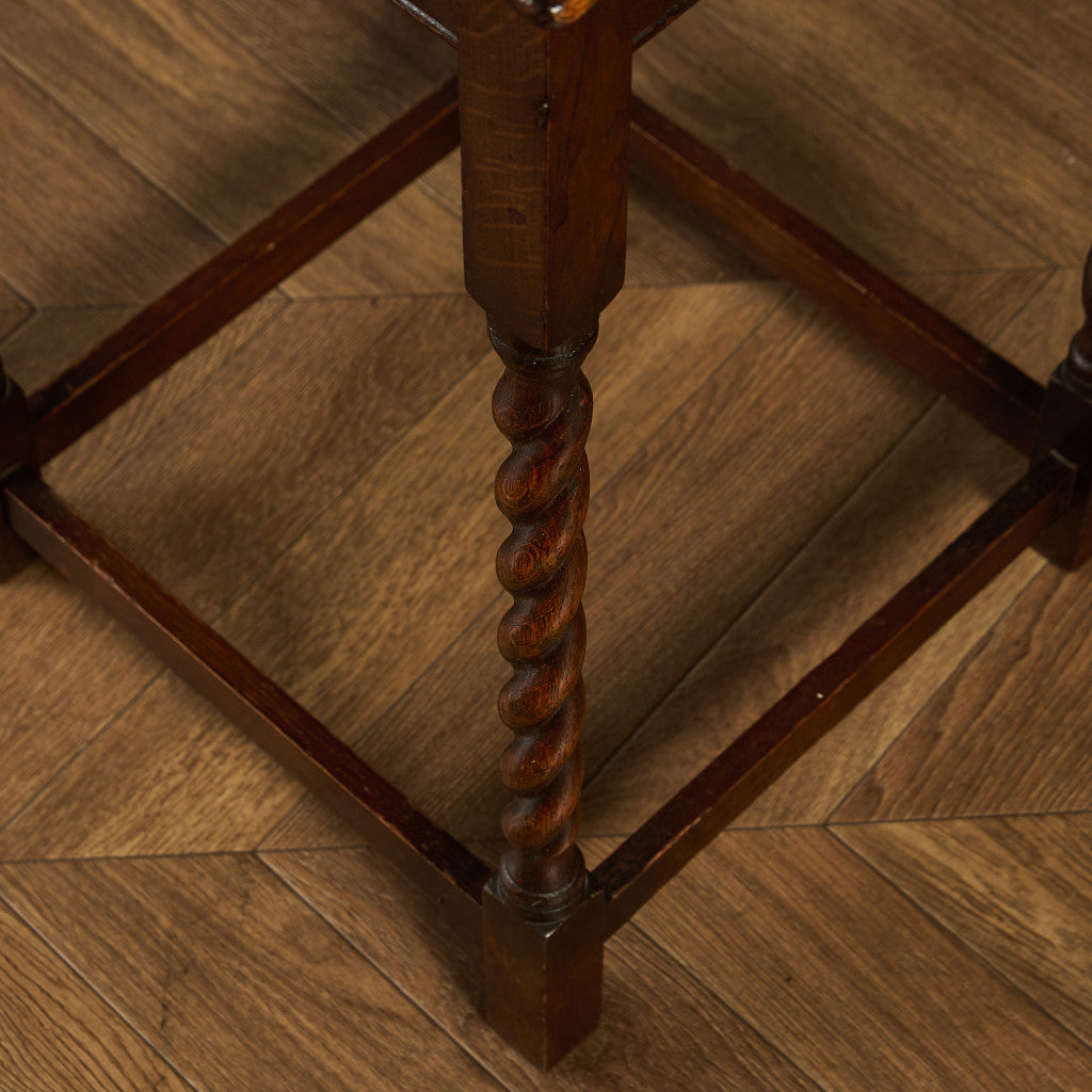 英国 クラシック オーク材 サイドテーブル