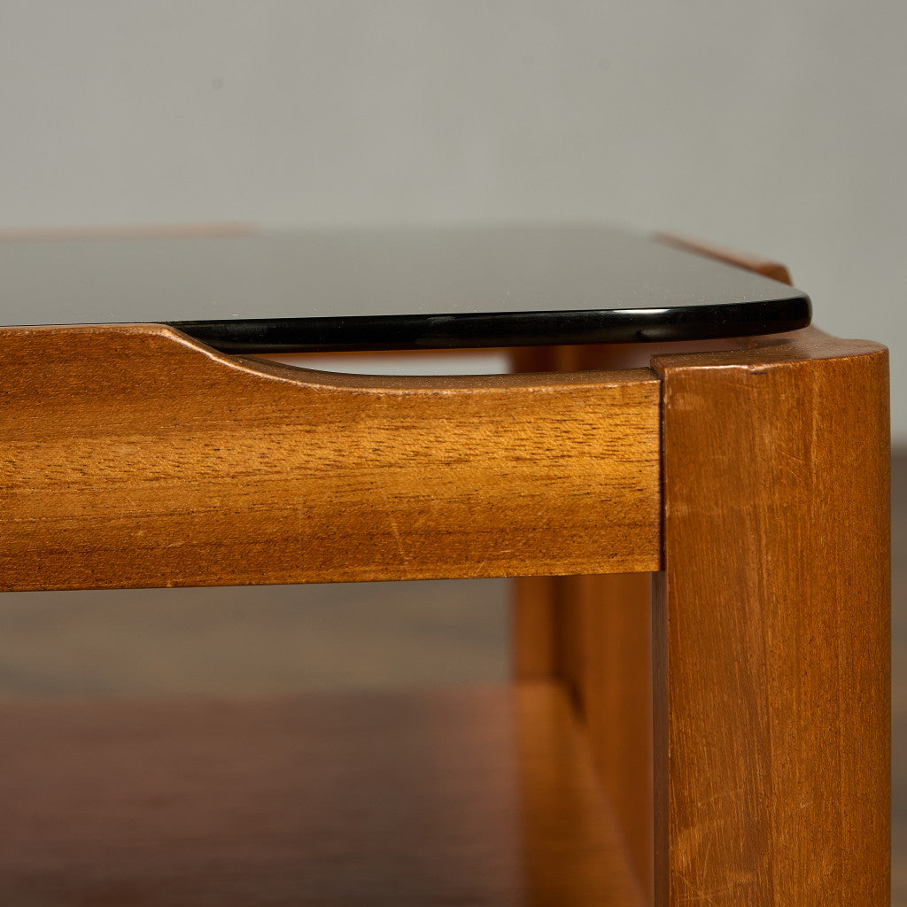 ヴィンテージ スモークガラストップ コーヒーテーブル