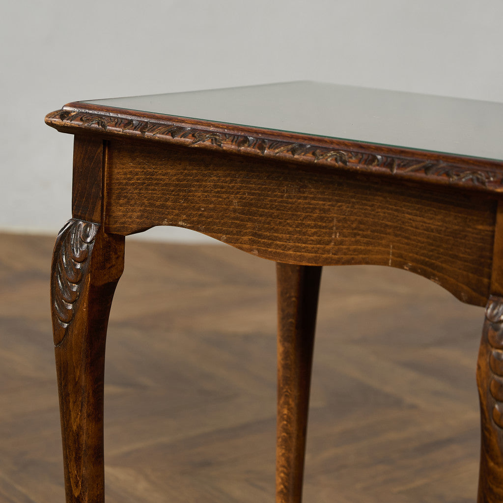 英国 クラシック ガラストップ ネストテーブル