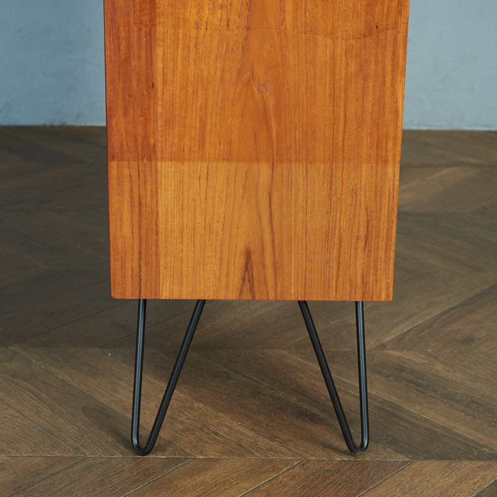 デンマークヴィンテージ オープンブックケース / カスタム アイアンヘアピンレッグ