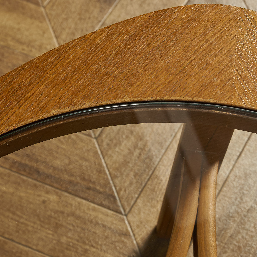 ヴィンテージ トライアングル ガラストップ テーブル