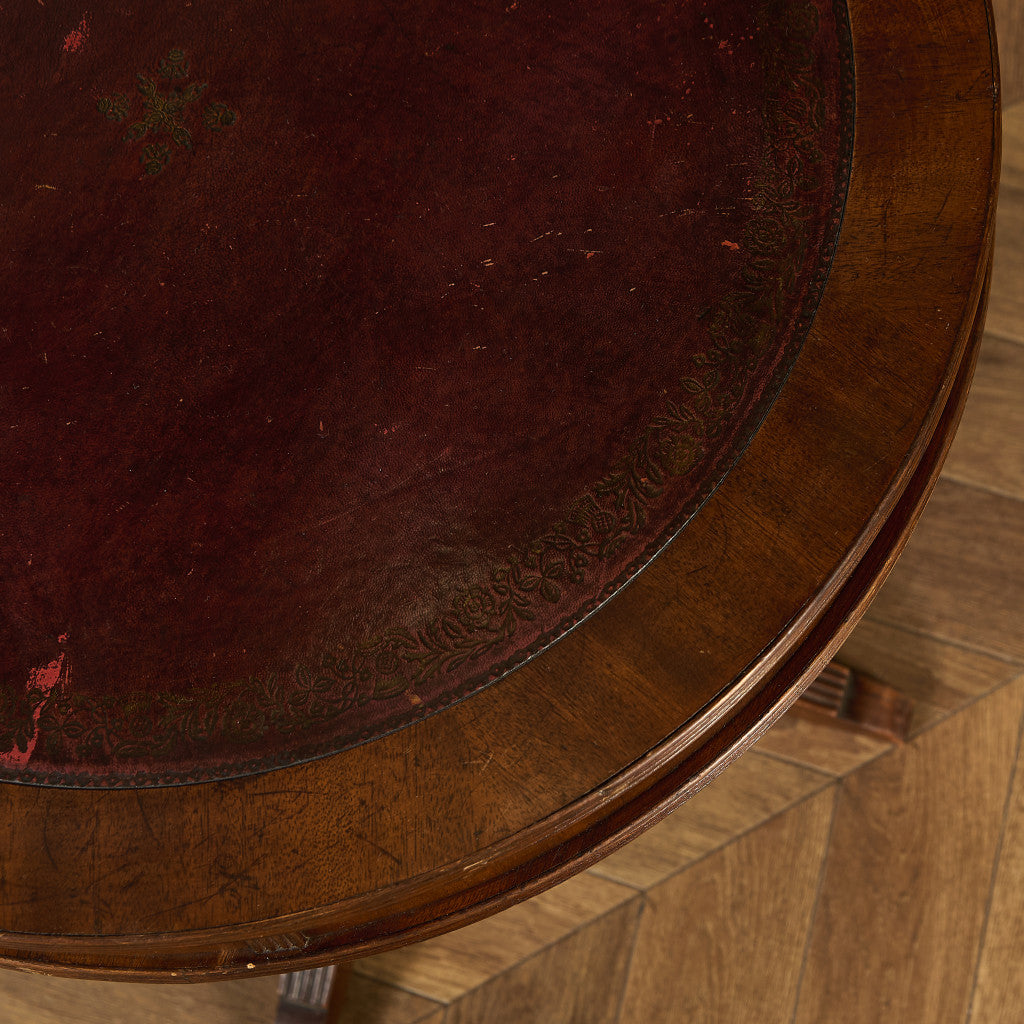 英国 クラシック リージェンシー 様式 ドラムテーブル