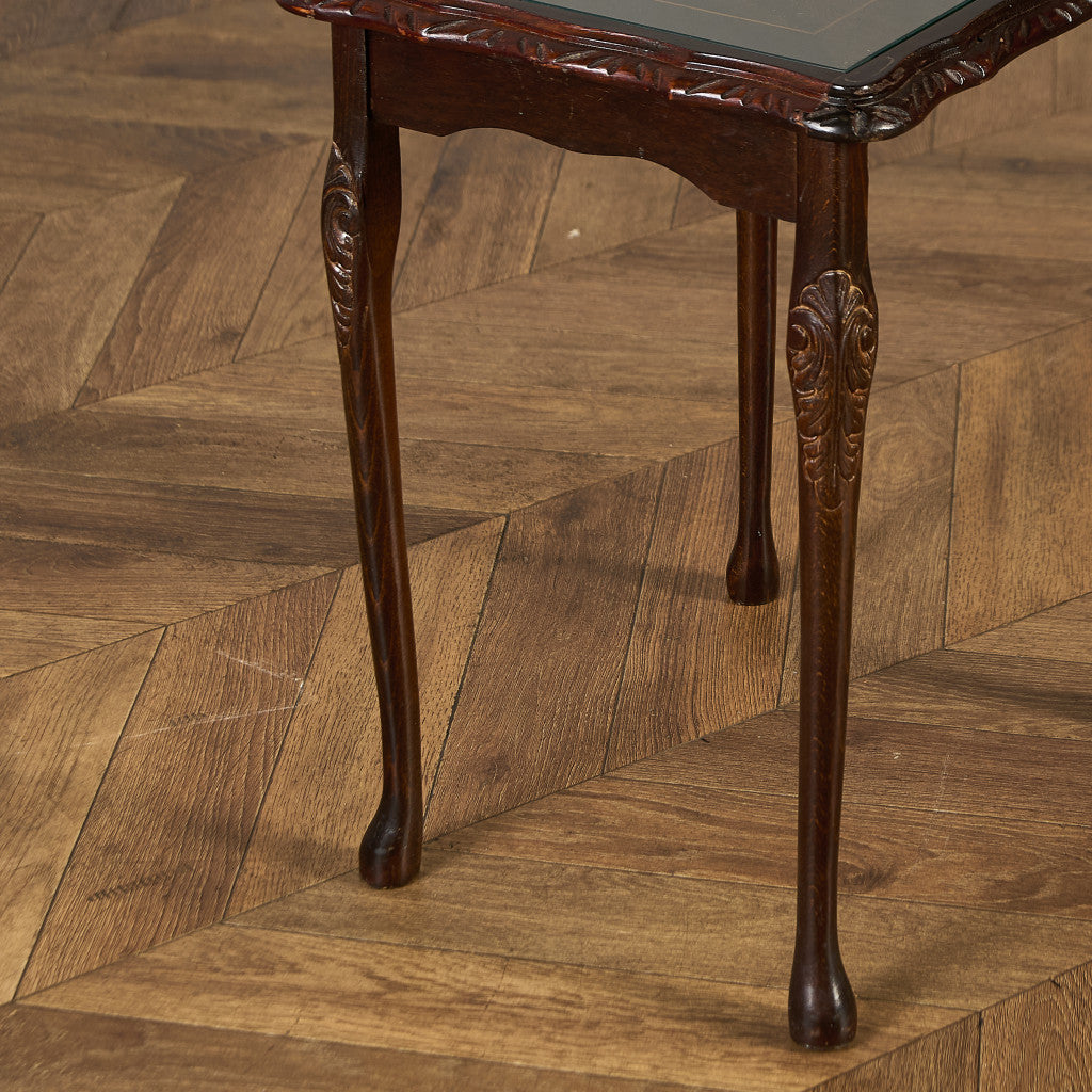 英国 クラシック ガラストップ ネストテーブル