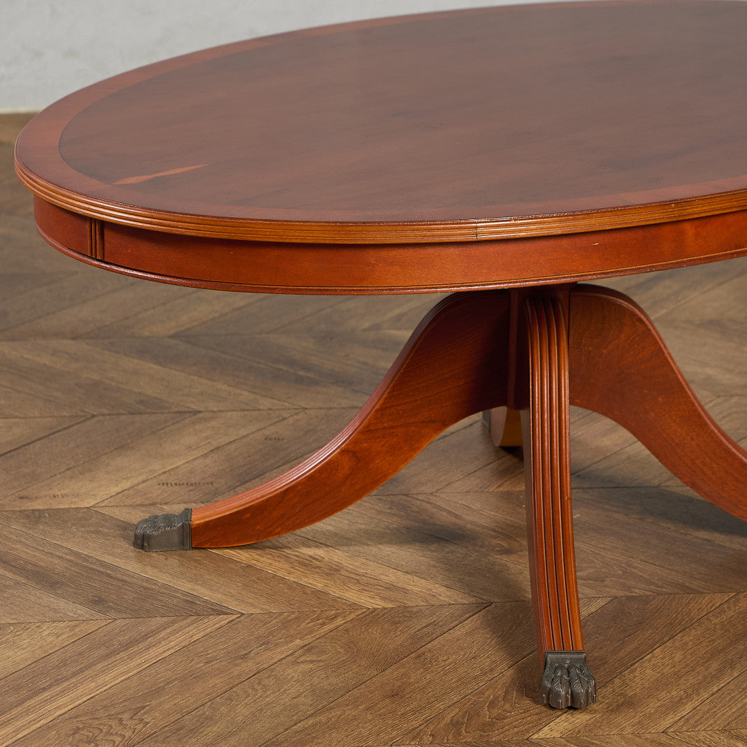 英国 クラシック イチイ材 オーバル センターテーブル