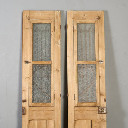 英国 アンティーク 両開き 鉄格子 ウッド ドア 2点セット