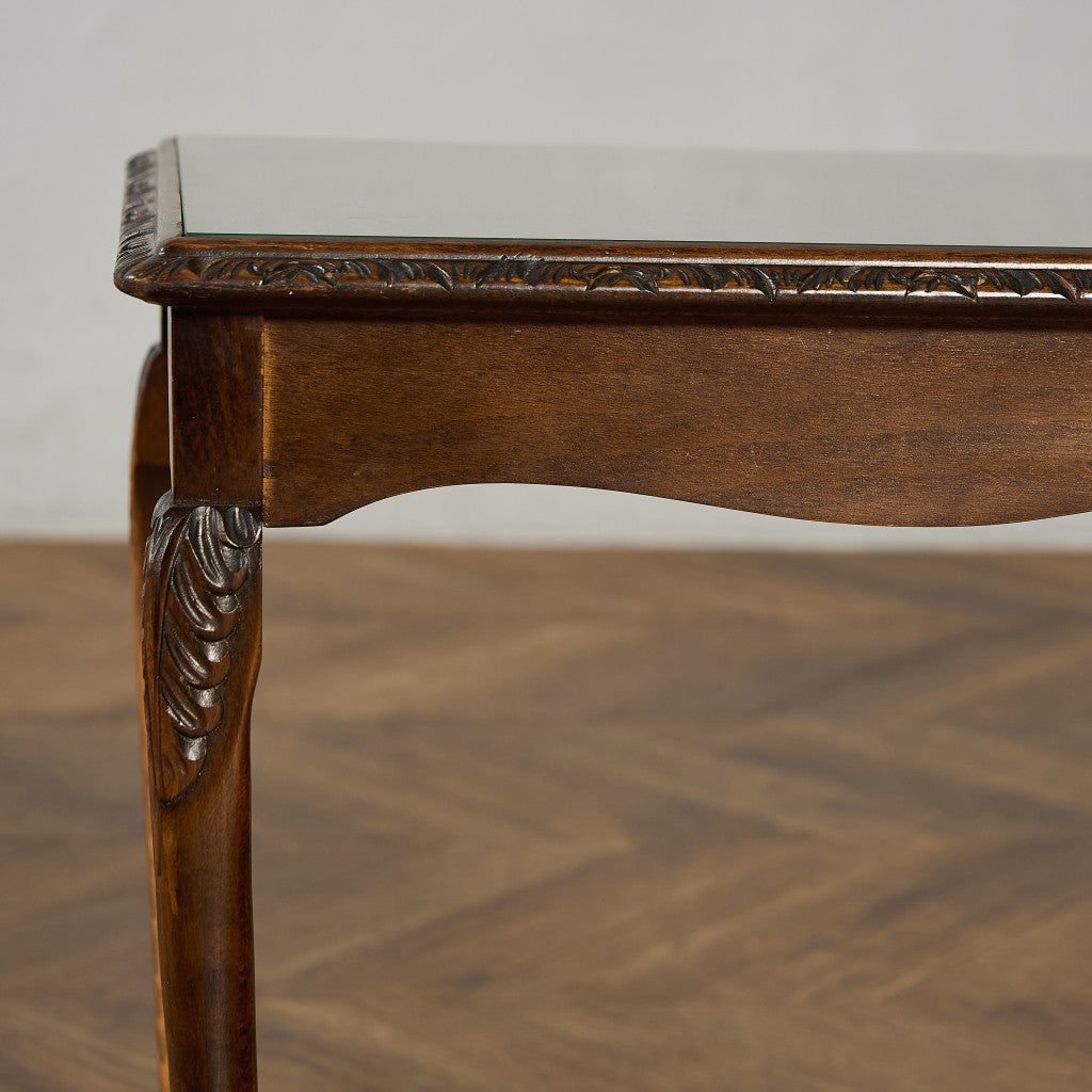 英国 クラシック ガラストップ ネストテーブル