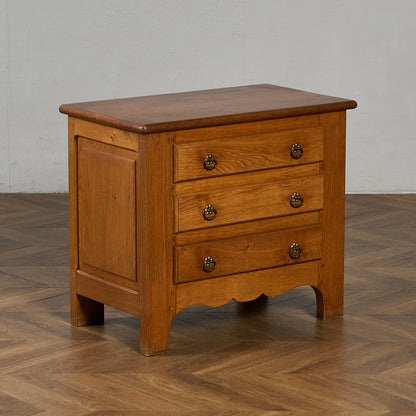 英国 クラシック オーク材 3段 チェスト