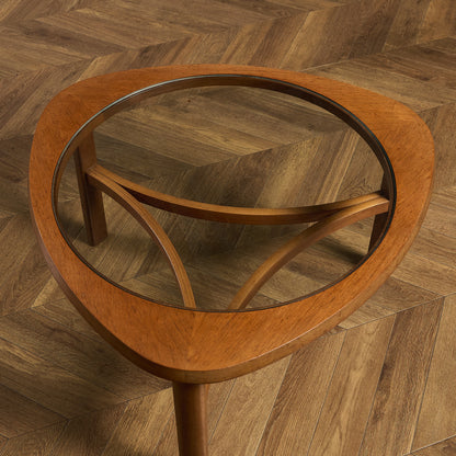 ヴィンテージ トライアングル ガラストップテーブル