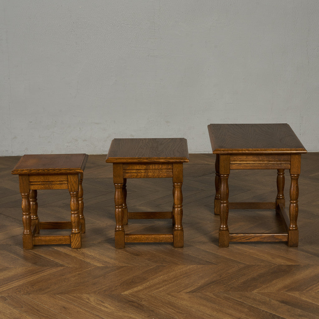 英国 クラシック オーク材 ネストテーブル #89838