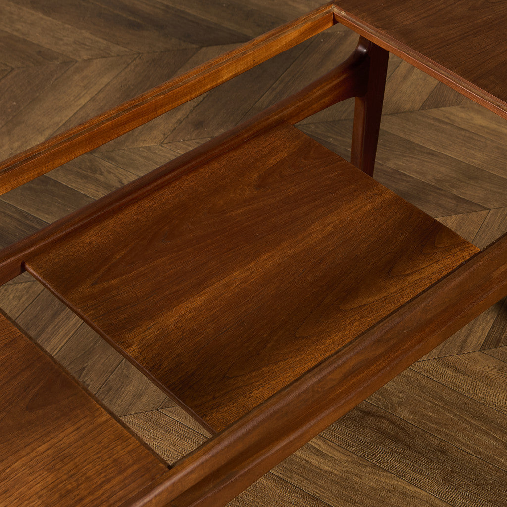 ロングジョン ヴィンテージ ガラストップ コーヒーテーブル