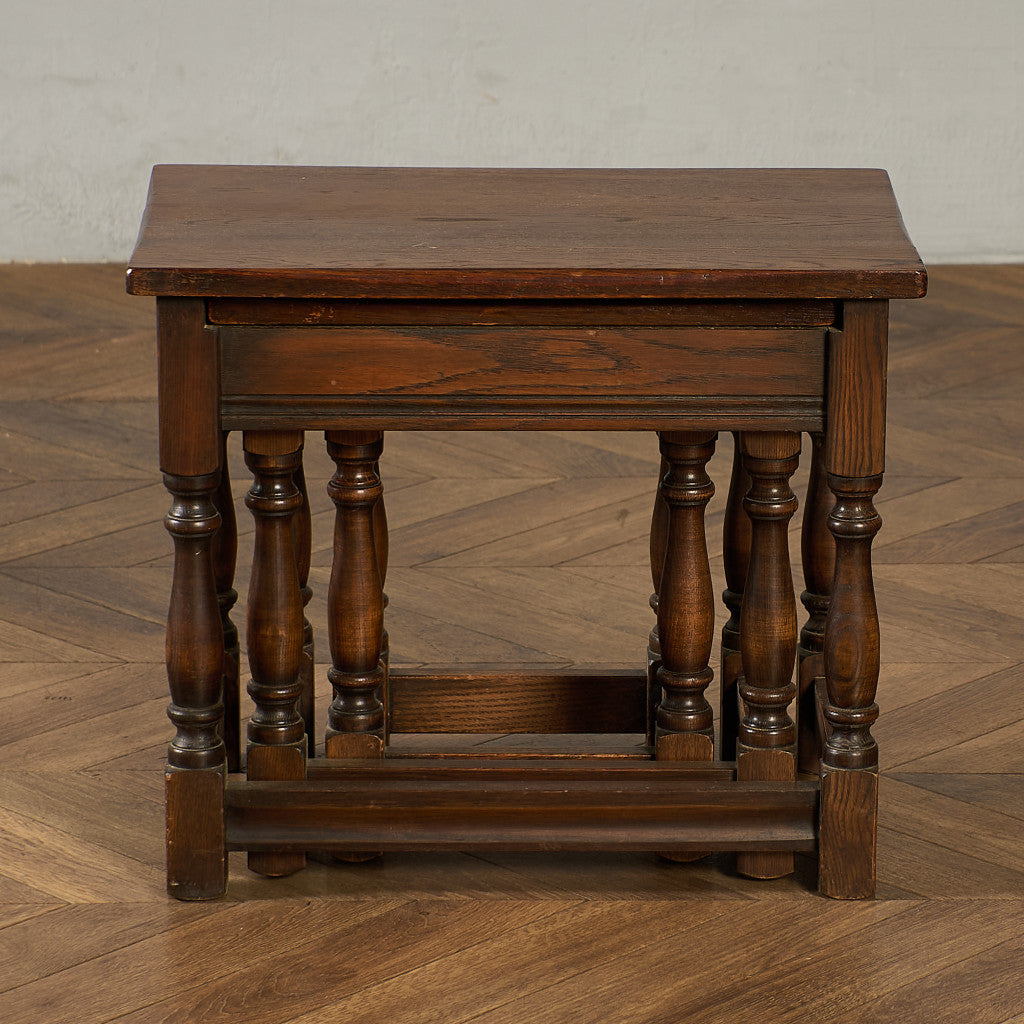 英国 クラシック オーク材 ネストテーブル