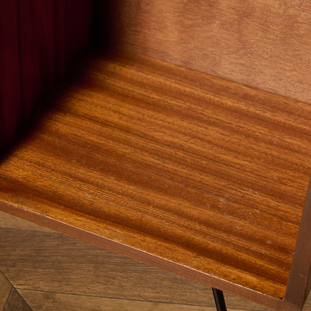 ヴィンテージ ガラスブックケース カスタム アイアン ヘアピンレッグ