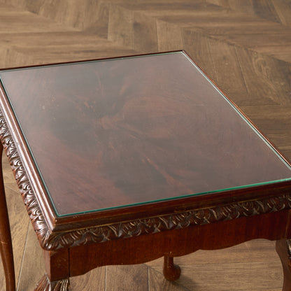 英国 クラシック ガラストップ ネストテーブル