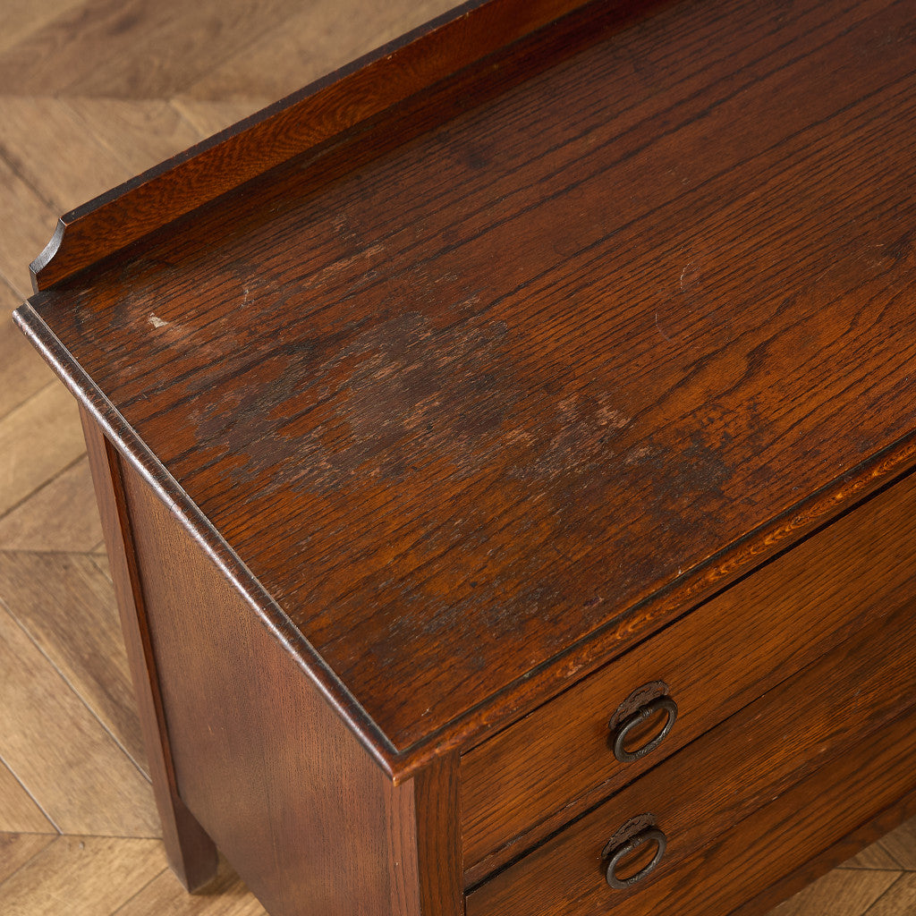 英国 クラシック オーク材 3段チェスト