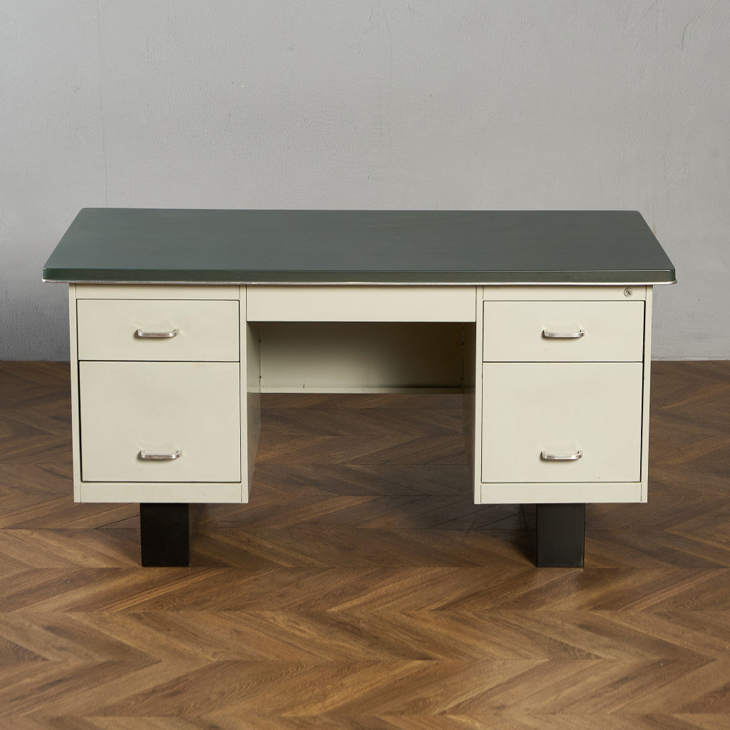 英国 ヴィンテージ 両袖 デスク