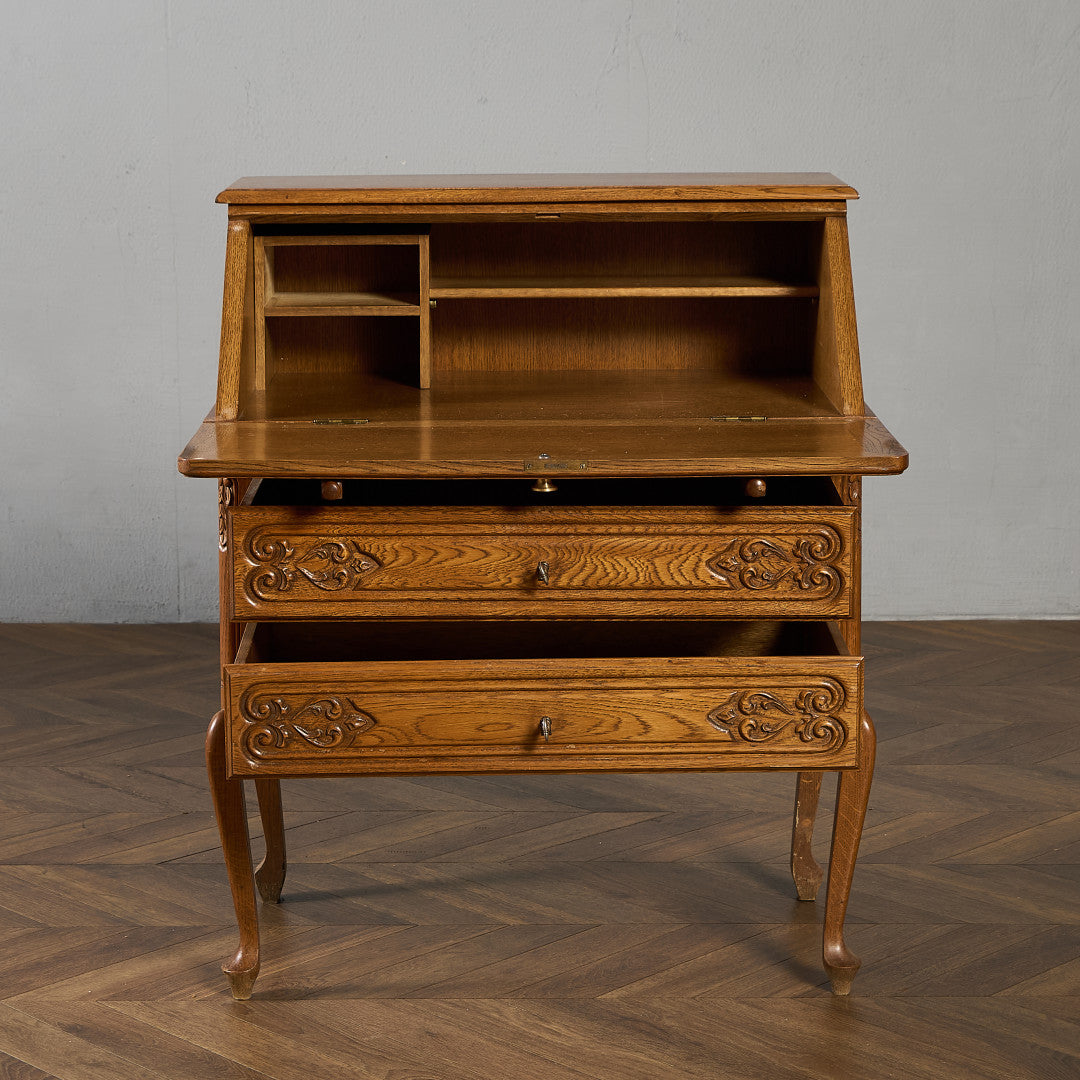 英国クラシック 木製 ライティングビューロ 4段引き出し サイドボード イギリス 英国クラシック 木製 ライティングビューロ 4段引き出し サイドボード