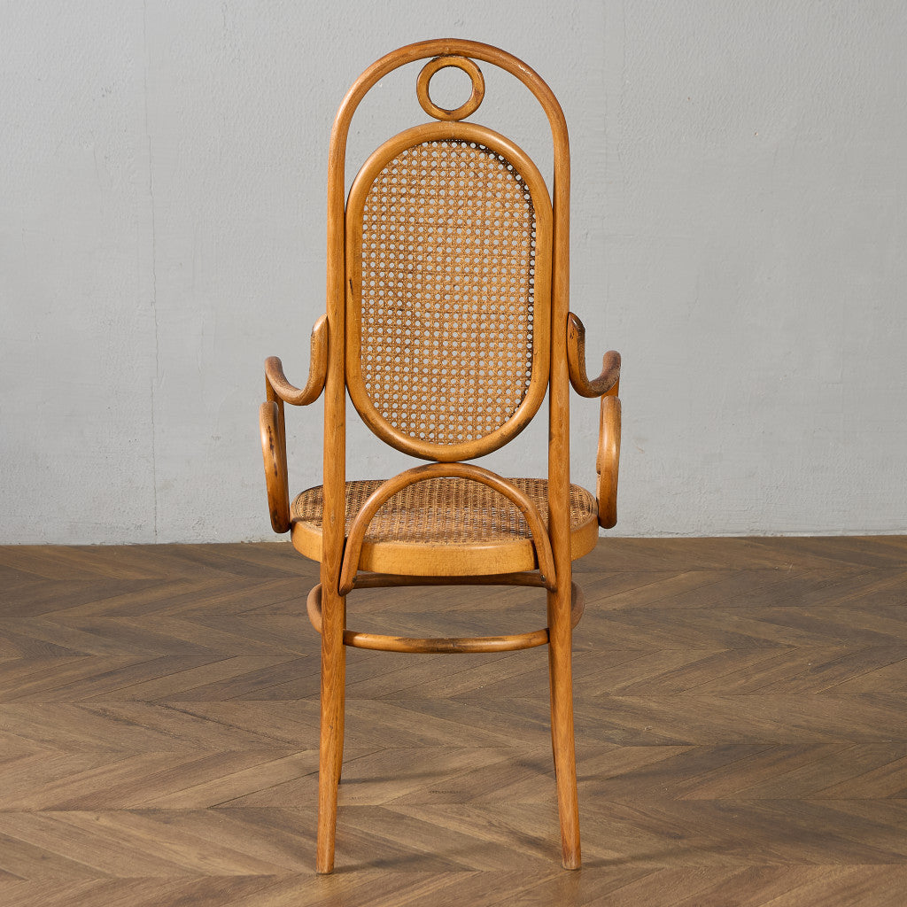 籐張り ベントウッドアームチェア (207) ダイニングチェア