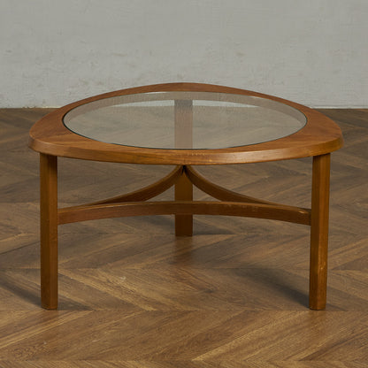 ヴィンテージ トライアングル ガラストップテーブル