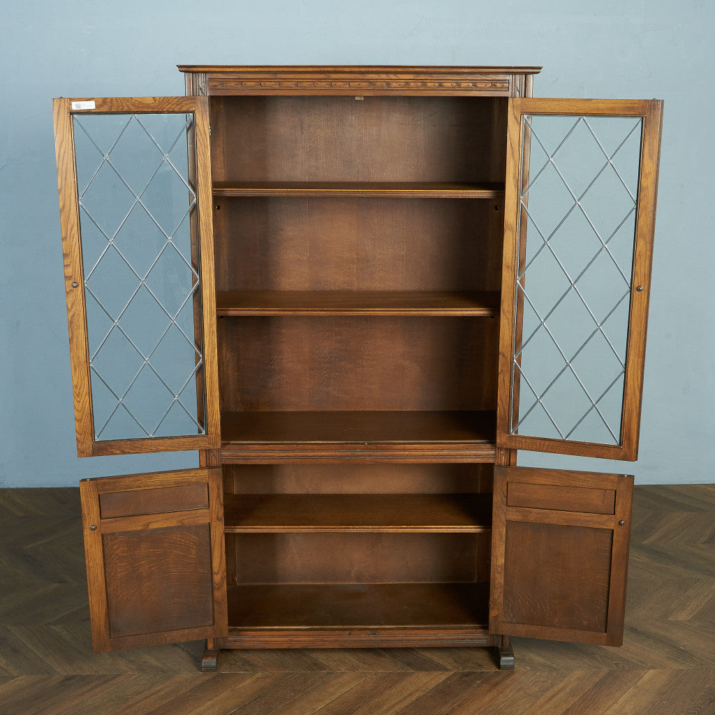 英国 イギリス アンティーク チューダー様式 リネンフォールド ブックケース 英国 イギリス アンティーク チューダー様式 リネンフォールド ブック